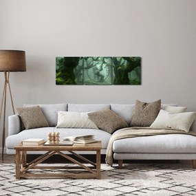 Tablou - O pădure acoperită de mușchi (cu ceas) (90x30 cm)