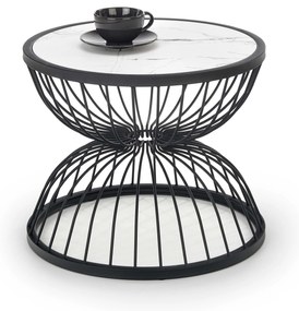 Masă de cafea Keila (marmură albă + negru). 1039415
