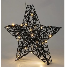 Stea de Crăciun Blackwire LED negru, 30 x 30 cm
