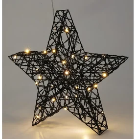 Stea de Crăciun Blackwire LED negru, 30 x 30 cm