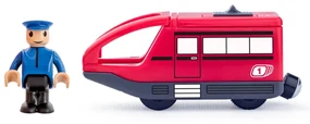 Locomotivă modernă Woody motor electric pentru calea ferată, roșu