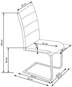 Scaun de bucaterie Stacy, crem/argintiu