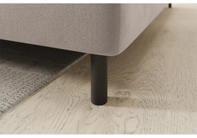 Colțar maro deschis extensibil/cu spațiu de depozitare cu tapițerie din catifea (cu colț pe partea dreaptă/în formă de ”L”) Barea – ELTAP