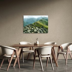 Tablou pe sticlă - Peisaj montan (70x50 cm)