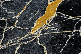 Modern GLOSS covor  529A 82 Marmură, piatră, stilat, glamour negru / gri