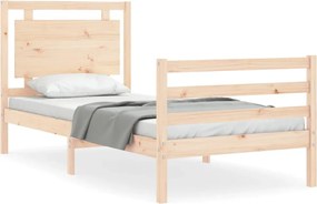 vidaXL Cadru de pat cu tăblie, 100x200 cm, lemn masiv