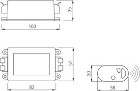 Dimmer Jacky GTV pentru bandă LED, cu telecomandă, 12-24V, 90-180W, negru Negru, 180 W, 24 V