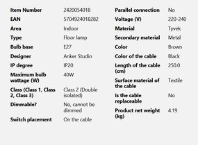 Lampadar decorativ design nordic Talli