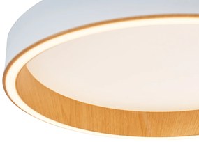 Plafonieră de design albă cu lemn 40cm incl. LED cu comutator cu 3 căi - Ingo