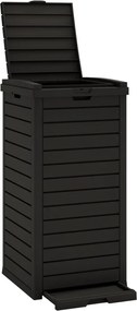 vidaXL Coș de gunoi de exterior, negru, 41x41x86 cm, polipropilenă