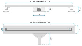 Rea Neox Slim Pro rigola liniara 50 cm REA-G5800