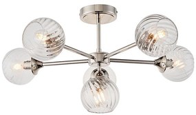 Lustră pe tijă Endon 104050 ALLEGRA 6xE14/7W/230V crom lucios/transparent