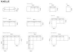 Coltar panoramic stanga 8 locuri, Kaelle, Micadoni Home, BL, 384x284x85 cm, poliester chenille, bej