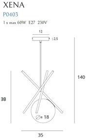 Lustra suspendata design modern XENA P0403 MX