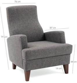 Fotoliu Kana Bergere Dark Grey