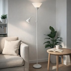 Brilagi - Lampadar ARIANA 1xE27/100W/230V + 1xE14/25W alb
