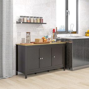 HOMCOM Dulap cu 2 Compartimente și 2 Rafturi Reglabile pe 3 Nivele, 120 x 40 x 70 cm, Negru și Lemn | Aosom Romania