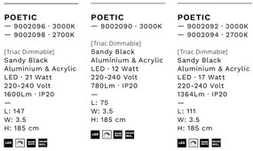 Lustra liniara cu 5 spoturi LED 3000K POETIC negru