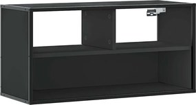 vidaXL Dulap TV, negru, 80x31x39,5 cm, lemn prelucrat și metal