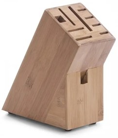 Suport din bambus pentru cutite si accesorii, Block Natural, l9xA22xH22 cm