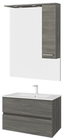 Set pentru Baie Saviluxe I, Bază Suspendată+Oglindă+Lavoar, 80/85 cm