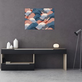 Tablou pe sticlă - Valuri japoneze (70x50 cm)