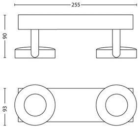 Spot LED Philips 53172/31/16 MYLIVING CLOCKWORK 2xLED/4,5W/230V