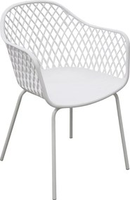 SCAUN SWAN ALB,POLIPROPILENA,PICIOARE METALICE