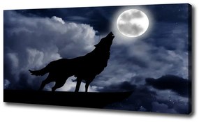 Pictură pe pânză Howling lup plin