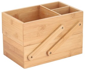 Organizator de baie în culoare naturală pentru cosmetice, din bambus Isalys – MSV