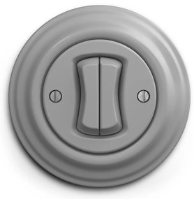 Kliklap - Retro întrerupător dublu pentru scări cu ramă nr. 6+6, gri