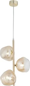 Brilagi - Lustru suspendat pe sârmă VULCANO 3xG9/8W/230V auriu/bej fumuriu