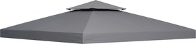Outsunny Copertina de Rezerva de 3x3m pentru Foisor, 2 Niveluri Superioare de Protectie UV pentru Foisor