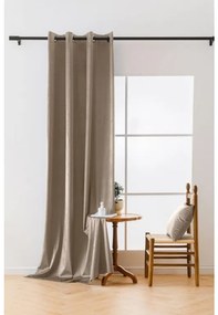 Perdea opaca bej deschis VELVET 140x250 cm Agatat: Inele metalice