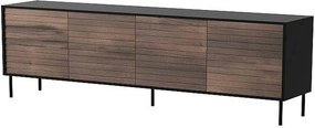 Comoda CORTINA, nuc/negru, PAL laminat, 200x40x81 cm