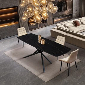 Masa ceramica extensibila Sahara Noir 140 x 90 x 75 cm