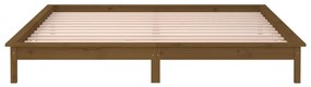 Cadru de pat cu LED, maro miere, 120x200 cm, lemn masiv maro miere, 120 x 200 cm
