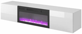 Comoda TV alba Livo RTV 180 cu semineu