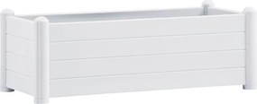 vidaXL Strat înălțat de grădină, alb, 100 x 43 x 35 cm, PP