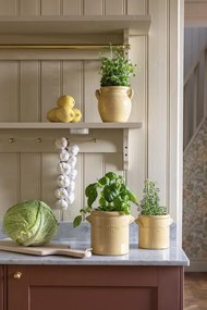 Ghiveci din ceramică glazurată manual 1L galben înalt, „Brobacka"