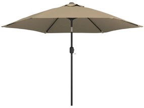 Umbrela de soare de exterior, stalp metalic, 300 cm, gri taupe Gri taupe