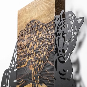 Accesoriu decorativ de perete din lemn Leopard