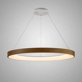 Lustra LED cu telecomanda design circular NISEKO II Wood 90cm