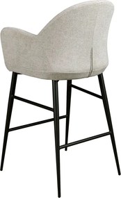 Scaun de bar design LUX, Metal, Tesatura, Light grey