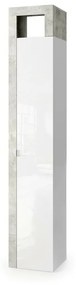 Dulap coloana mare LC Mobili Italia Hamburg 35x188 cm finisaj alb lucios/gri beton