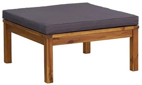 Set mobilier de gradina cu perne, 3 piese, lemn masiv de acacia Morke gra, 2x mijloc + suport pentru picioare, 1