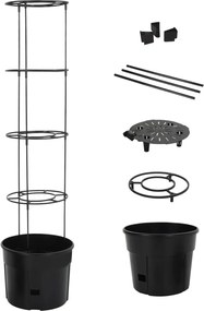 vidaXL Ghiveci cultivare roșii, antracit, Ø 39x150 cm, polipropilenă