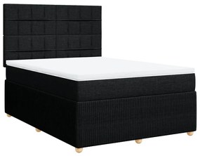 3292081 vidaXL Pat box spring cu saltea, negru, 140x200 cm, textil