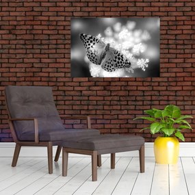 Tablou - Detailu cu fluture care polenizează floare (90x60 cm)