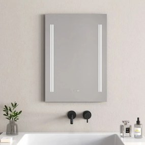 Oglinda cu iluminare LED si dezaburire Inter Ceramic 50x70 cm crom lucios forma dreptunghiulara